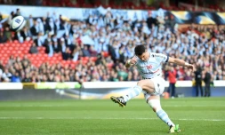 L'ouvreur du Racing 92 Dan Carter lors du match de Coupe d'Europe contre Leicester, le 24 avril 2016 à Nottingham