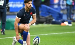 L'ouvreur du XV de France Romain Ntamack, avant le match du Tournoi des Six nations contre l'Irlande, le 12 février 2022 au Stade de France