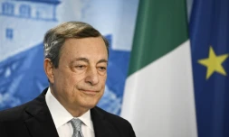 Le Premier ministre italien Mario Draghi à l'issue d'un sommet du G7 au château d'Elmau en Allemagne, le 28 juin 2022 