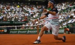 L'Argentin Diego Schwartzman contre l'Espagnol Rafael Nadal en quarts de finale de Roland-Garros, le 6 juin 2018