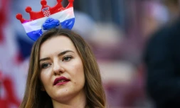 Une supportrice croate au stade Loujniki de Moscou, le 11 juillet 2018