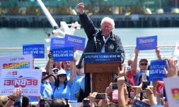 Bernie Sanders, lors de sa campagne à la présidentielle 2016, le 27 mai 2016 à Los Angeles en Californie