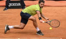 Le Suisse Stanislas Wawrinka au 1er tour du tournoi de Rome le 9 mai 2022 au Foro Italico