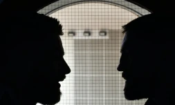 Luka et Nikola Karabatic avant une séance d'entraînement, le 14 avril 2016 à Paris 