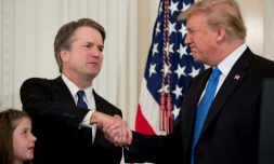Le juge Brett Kavanaugh et le président Donald Trump, à la Maison Blanche le 9 juillet 2018