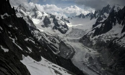La Mer de Glace vue depuis le refuge de la Charpoua à Chamonix, le 19 juin 2019 