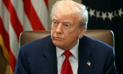Le président américain Donald Trump lors d'une réunion de son gouvernement à la Maison Blanche, le 30 avril 2025 à Washington