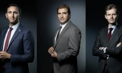 Les candidats à la présidence des Républicains, de gauche à droite: Julien Aubert, Christian Jacob et Guillaume Larrivé (montage réalisé le 18 septembre 2019)