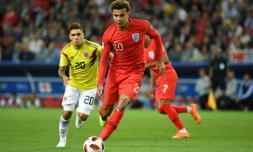 Le milieu anglais Dele Alli, ici contre la Colombie au stade de Spartak, le 3 juillet 2018, est de nouveau titularisé face à la Suède