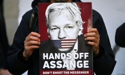 Manifestation pour la libération de Julian Assange le 20 avril 2022 à Londres