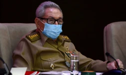 Photo de l'Agence cubaine de presse (ACN) du premier secrétaire du Parti communiste cubain Raul Castro, à La Havane le 18 avril 2021