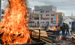 L'une des usines General Electric (GE) de Belfort le 19 octobre 2019, peu avant une manifestation