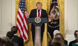 Donald Trump lors d'une conférence de presse à la Maison Blanche, le 16 février 2017