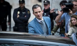 Le beau-frère du roi d'Espagne, Inaki Urdangarin, quitte le tribunal de Palma de Majorque, le 23 février 2017