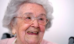 La nouvelle doyenne des Français, Honorine Rondello, 113 ans, le 7 septembre 2016 à Saint-Maximim-la-Sainte-Baume (Var)