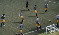 De jeunes talenbts à l'entraînement au centre de formation Red Bull Brasil à Jarinu, à 70 km de Sao Paulo, le 23 février 2018 