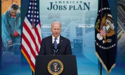 Le président américain Joe Biden lors d'une conférence de presse sur la situation de l'emploi aux Etats-Unis, le 2 juillet 2021 à la Maison Blanche, à Washington