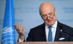 L'envoyé spécial de l'ONU pour la Syrie Staffan de Mistura à Genève, le 31 mars 2017