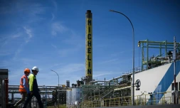 L'usine Michelin de Bassens, prÚs de Bordeaux, produisant des élastomÚres synthétiques pour la fabrication des pneus, le 28 juillet 2022 en Gironde