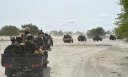 Un convoi de l'armée nigérienne à l'approche de Bosso, le 17 juin 2016