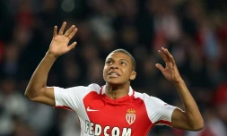 Le jeune attaquant de Monaco Kylian Mbappé lors du match face à Manchester City en Ligue des champions au stade Louis II, le 15 mars 2017