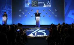 Le secrétaire général de l'Otan Jens Stoltenberg au sommet de l'Alliance à Washington DC, le 10 juillet 2024