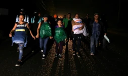 Des migrants honduriens en route pour les Etats-Unis, le 14 janvier 2019 à San Pedro Sula