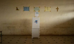 Un bureau de vote est photographié à Bukavu, en République démocratique du Congo, le 29 décembre 2018