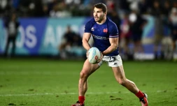Le Français Antoine Dupont pendant la finale du tournoi de rugby à VII de Los Angeles entre la France et la Grande-Bretagne, à Carson, le 3 mars 2024