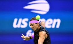 L'Espagnol Rafael Nadal, lauréat de 22 Grands Chelems, lors de la finale de l'US Open le 8 septembre 2019 à New-York. 
