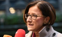 La ministre autrichienne de l'Intérieur Johanna Mikl-Leitner à Bruxelles le 4 décembre 2015
