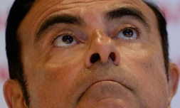 Photo archive du 6 janvier 2015 montrant Carlos Ghosn, alors président de Nissan, au cours d'une conférence de presse à Rio de Janeiro