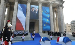 Discours d'Emmanuel Macron devant le Panthéon et les cercueils de Simone et Antoine Veil, le 1er juillet 2018