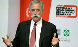 Le propriétaire de la F1, via le groupe Liberty Media, Chase Carey, lors d'un point presse à Mexico, le 8 août 2019