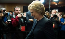Hillary Clinton en campagne pour les primaires démocrate à Adel dans l'Iowa, le 27 janvier 2016