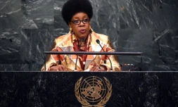 Catherine Samba-Panza le 26 septembre 2015 à la tribune de l'Onu à New York