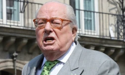 Jean-Marie Le Pen, place des Pyramides à Paris lors de son discours du 1er mai 2019