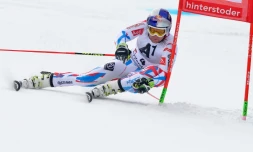 Le Français Alexis Pinturault lors de la 1re manche du slalom géant de Hinterstoder en Autriche, le 26 février 2016