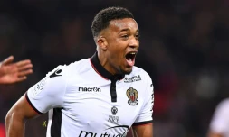 L'attaquant de Nice Alassane Pléa après un but contre le PSG, le 11 décembre 2016 au Parc des Princes