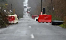 Une ancienne barricade bloquant l'accès à la départementale vers la ZAD de Notre-Dame-des-Landes, le 18 janvier 2018