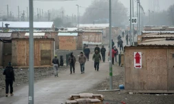Vue du camp de migrants de Grande-Synthe près de Dunkerque, le 25 janvier 2017