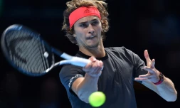 L'Allemand Alexander Zverev face au Serbe Novak Djokovic en finale du Masters, le 18 novembre 2018 à Londres 