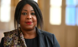 La Sénégalaise Fatma Samoura, secrétaire générale de la Fédération internationale du football (Fifa), à Rennes, le 8 mars 2018