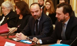 Le Premier ministre Édouard Philippe lors d'une réunion interministérielle sur le Brexit le 17 janvier 2019 à Matignon.