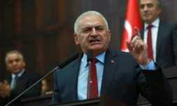 Le Premier ministre turc Binali Yildirim s'exprime devant les membres de son parti AK le 19 juillet 2016 à Ankara