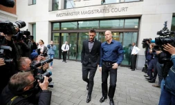Le gardien français Hugo Lloris quitte le tribunal londonien de Westminster, à l'issue de sa condamnation, le 12 septembre 2018
