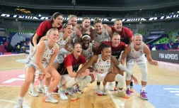 L'équipe de Belgique qualifiée pour la finale de l'Euro aux dépens de la France en demi-finale, le 24 juin 2023 à Ljubljana     