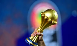 Le trophée de la Coupe d'Afrique des Nations lors de la CAN 2019 remportée par l'Algérie contre le Sénégal, au Caire (Egypte) le 19 juillet 2019
