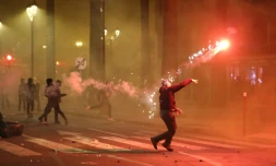 Des manifestants devant la prĂ©fecture d’Ajaccio, le 9 mars 2022