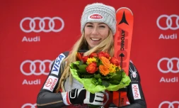 L'Américaine Mikaele Shiffrin vainqueur du slalom d'Ofterschwang le 10 mars 2018